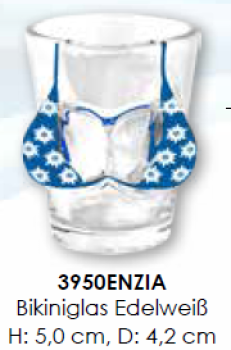 Glas Bikiniglas Edelweiss 5cm